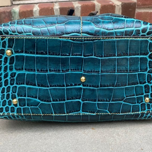 Dooney & Burke Shoppers Shoulder Bag, Unique Turquoise Alligator Leather - Picture 5 of 5